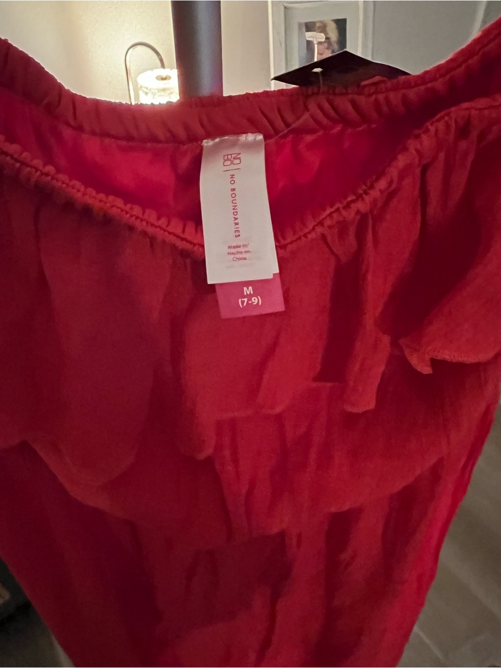 No Boundaries Red Strapless Ruffle Maxi Dress - Picture 2 of 2